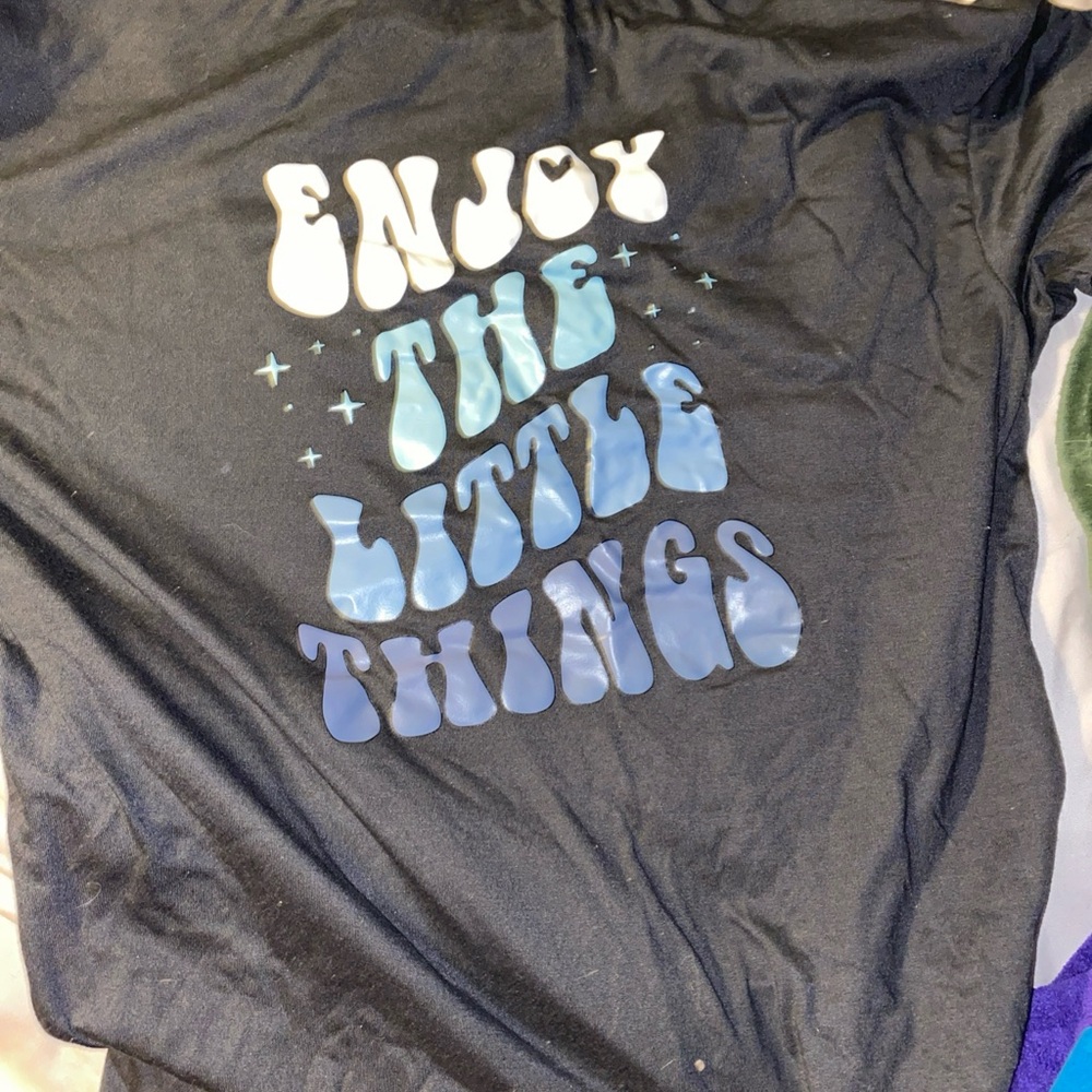 Kids Black Graphic Tee - Enjoy the Little Things